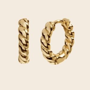 Brand new - Rope mini gold hoops - 925 silver - 14K Plated - Hypoallergenic